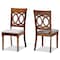 Baxton Studio Lucie Modern and Contemporary Grey Fabric and Walnut Brown Finished Wood 2-Piece Dining Chair Set 176-10544-Zoro - alternate 1